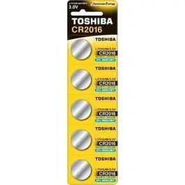 Toshiba CR2016 BL5 Pack de 5 Pilas de Botón Litio 3V